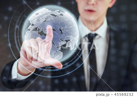 Innovative technologies in science and medicine. Technology to connect. Holding glowing planet earth Innovative technologies in science and medicine. Technology to connect. Holding glowing planet earth 45569232