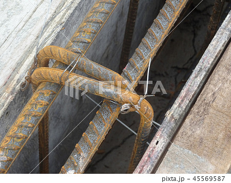 Reinforcement bar and timber form work 45569587