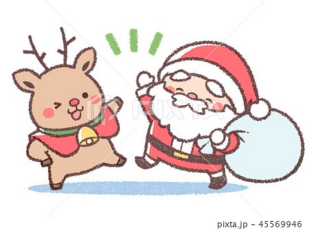 Santa And Reindeer Stock Illustration