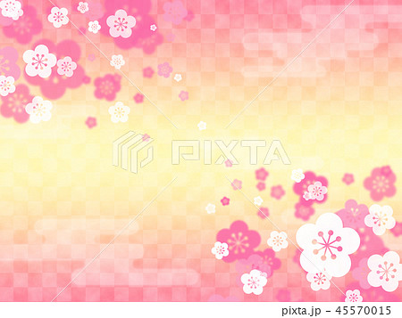 和の背景(ヨコ)-梅 45570015