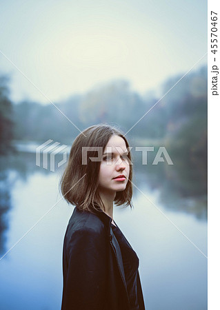 portrait of a young beautiful romantic girl 45570467