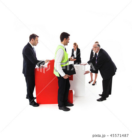 Business team receive puzzle Business team receive puzzle 45571487