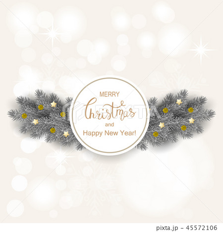 Christmas decorations with fir tree and decorative elements. 45572106