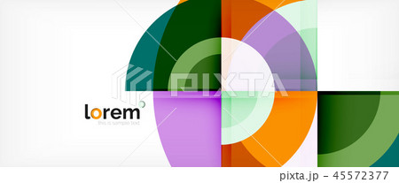 Modern geometric circles abstract background, colorful round shapes with shadow effects 45572377