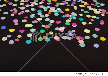 Colorful confetti on black background with space for your copy Colorful confetti on black background with space for your copy 45572812