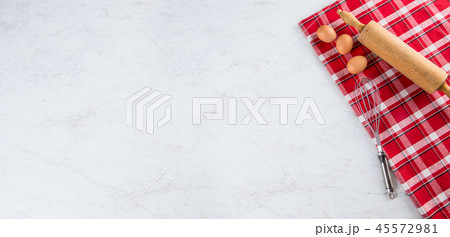 Top view tools and Ingredients for baking, 45572981