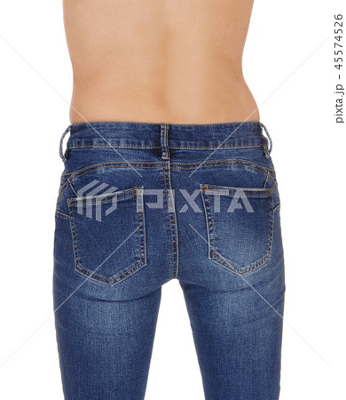 Woman standing from back showing butt, body part Woman standing from back showing butt, body part 45574526