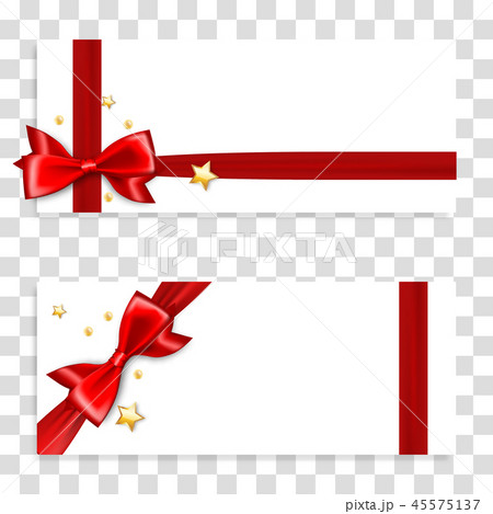 Holiday gift box with red satin bow 45575137