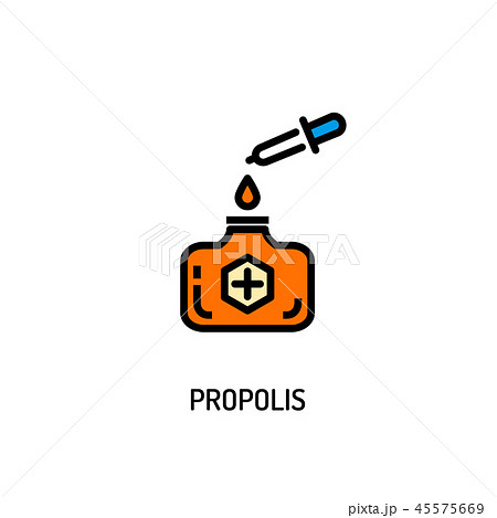 Propolis bottle medicine icon. Apiculture product concept 45575669