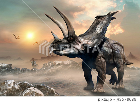 Agujaceratops scene 3D illustration Agujaceratops scene 3D illustration 45578639