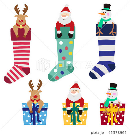 クリスマスの靴下とプレゼントイラスト のイラスト素材