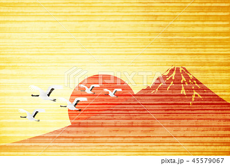 富士山 日の出 年賀状 背景 のイラスト素材