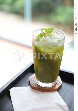 Iced Japanese green tea drink Iced Japanese green tea drink 45580722
