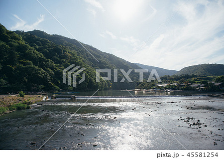 Hozu river with moutain landscape Arashiyama Japan Hozu river with moutain landscape Arashiyama Japan 45581254