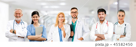 Doctor working in hospital with other doctors. Doctor working in hospital with other doctors. 45582450
