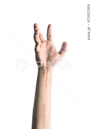 scary zombie hand isolated on white background scary zombie hand isolated on white background 45583369