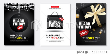 Set of black friday sale flyer template. Set of black friday sale flyer template. 45583861