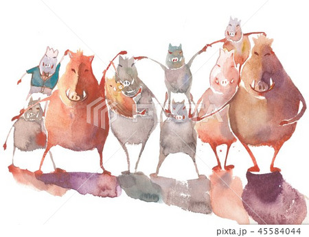 亥年 年賀素材 亥年 年賀素材 45584044