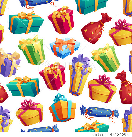 Gifts and presents boxes seamless pattern 45584095