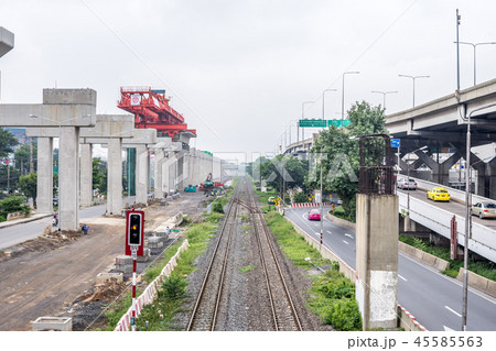 Construction site of sky train Bangsue-Rangsit 45585563