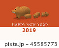 いのしし年賀状2 いのしし年賀状2 45585773
