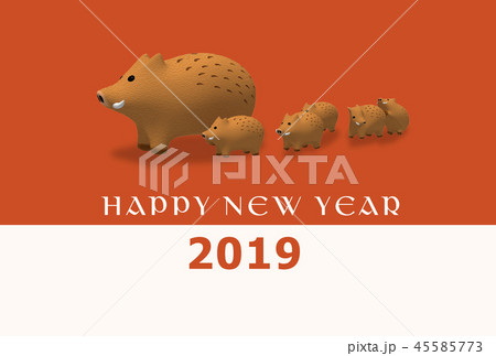 いのしし年賀状2 45585773