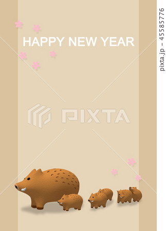 いのしし年賀状5 45585776