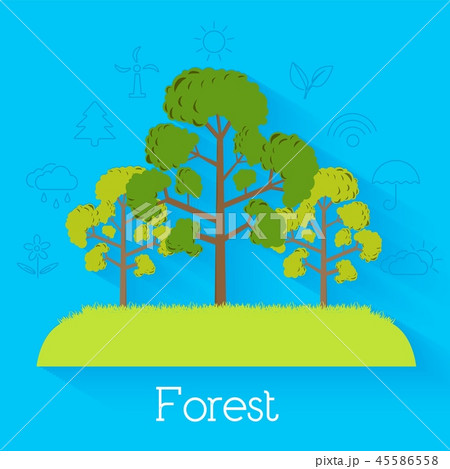 Flat eco nature tree background illustration concept 45586558