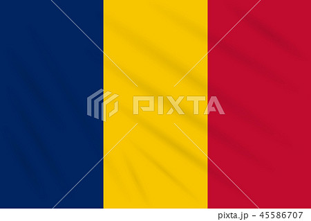 Flag Chad swaying in wind, realistic vector 45586707