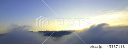 Sea of mist and sunrise at view point. Sea of mist and sunrise at view point. 45587118