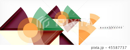 Triangles and circle geometric background 45587737
