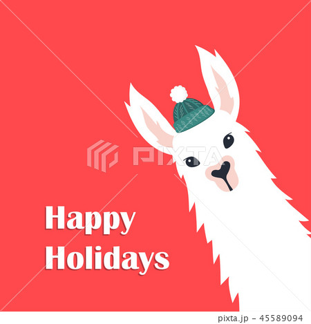 Christmas card with llama 45589094
