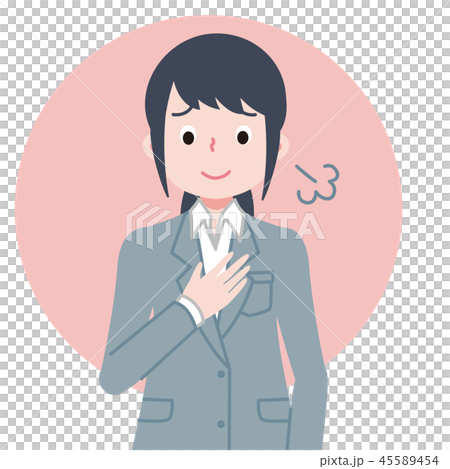 ホッとする女性会社員のイラスト 45589454