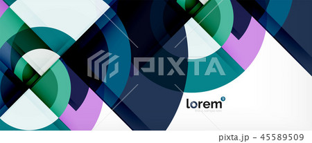Modern geometric circles abstract background, colorful round shapes with shadow effects 45589509