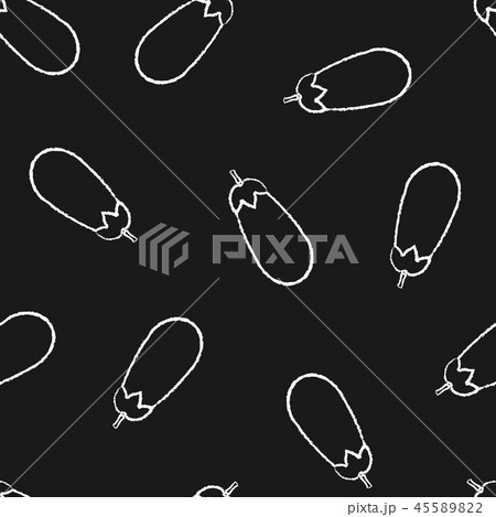 Chalk contour eggplant vegetable seamless pattern Chalk contour eggplant vegetable seamless pattern 45589822