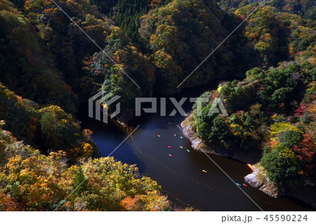 秋の竜神峡とカヌー（茨城県） 45590224