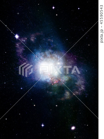Stars, dust and gas nebula in a far galaxy 45590543