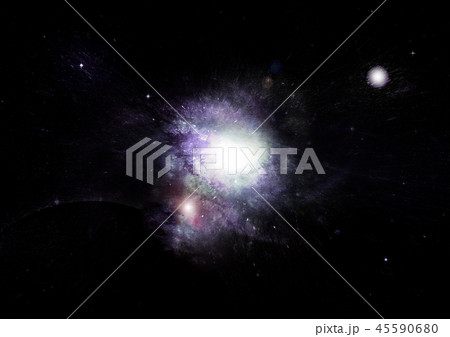 Stars, dust and gas nebula in a far galaxy 45590680