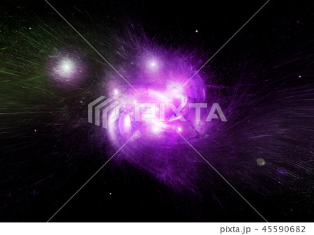 Stars, dust and gas nebula in a far galaxy 45590682