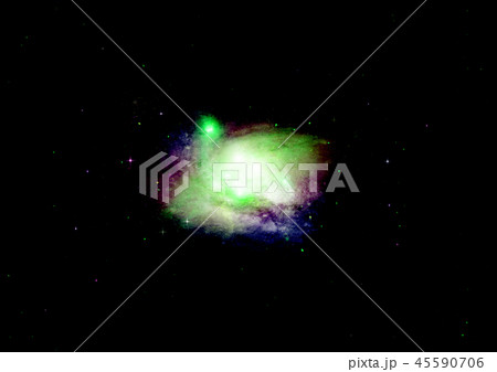 Stars, dust and gas nebula in a far galaxy 45590706
