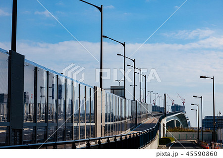 東京再開発 環状2号線 暫定開通 晴海から見る豊洲大橋　2018.11　a 45590860