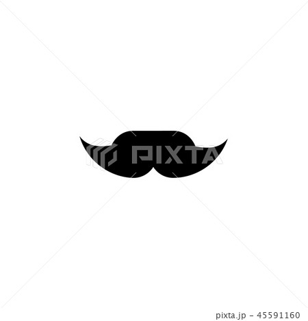 Funny retro fake mustache black icon. 45591160