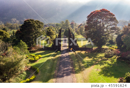 Aerial view of Ancient bali gate with pathway Aerial view of Ancient bali gate with pathway 45591624