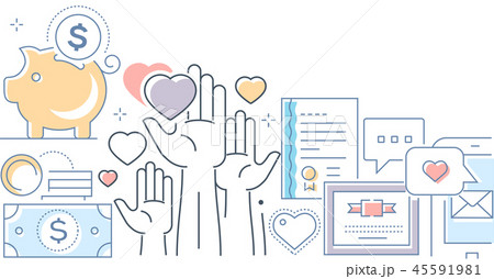 Fundraising - modern line design style vector illustration Fundraising - modern line design style vector illustration 45591981