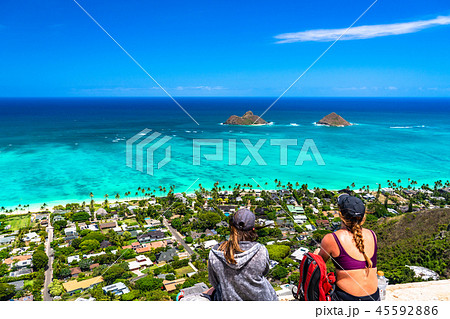 《ハワイ》ラニカイピルボックスの眺め・カイルア 45592886