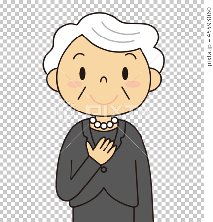 Senior smiling grandma mourning ceremonial occasion 45593060
