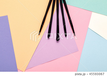 makeup brushes on pastel paper pink background makeup brushes on pastel paper pink background 45593067