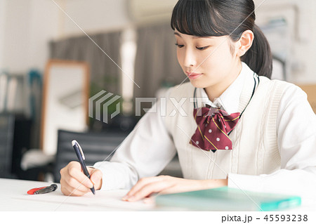 勉強する女子高生 勉強する女子高生 45593238