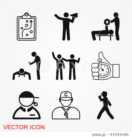 Coach icon, banner coaching concept, vector logo 45593490