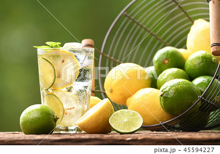 Infused water with lime and lemon Infused water with lime and lemon 45594227